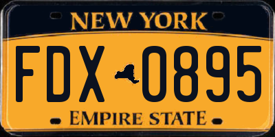 NY license plate FDX0895