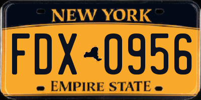 NY license plate FDX0956