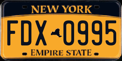 NY license plate FDX0995