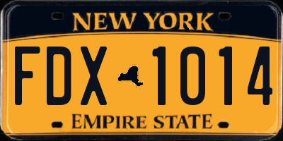 NY license plate FDX1014