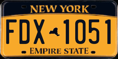 NY license plate FDX1051