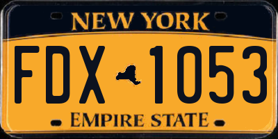 NY license plate FDX1053