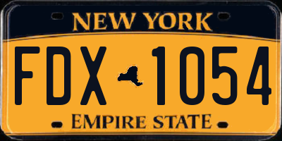 NY license plate FDX1054