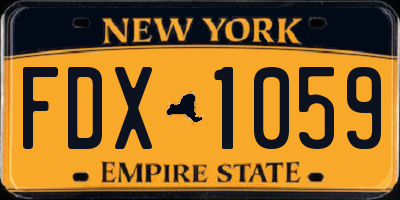 NY license plate FDX1059