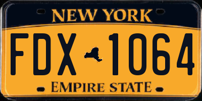 NY license plate FDX1064