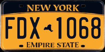 NY license plate FDX1068