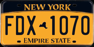 NY license plate FDX1070
