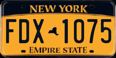 NY license plate FDX1075