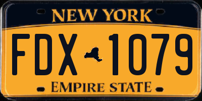 NY license plate FDX1079