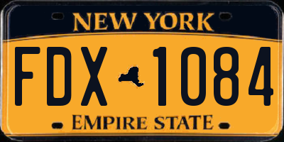 NY license plate FDX1084