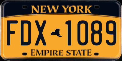 NY license plate FDX1089