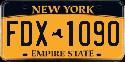 NY license plate FDX1090