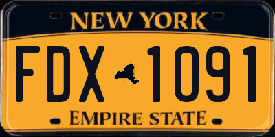 NY license plate FDX1091