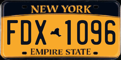 NY license plate FDX1096