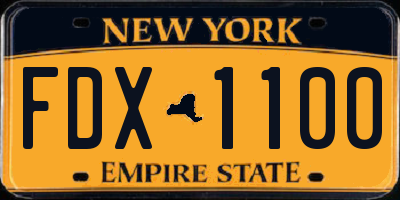 NY license plate FDX1100