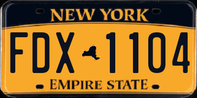 NY license plate FDX1104
