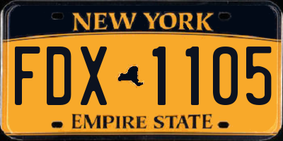 NY license plate FDX1105
