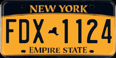 NY license plate FDX1124