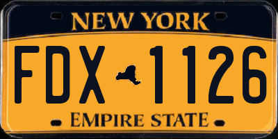 NY license plate FDX1126