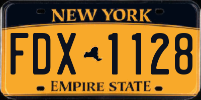 NY license plate FDX1128