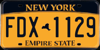 NY license plate FDX1129