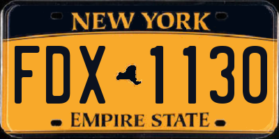 NY license plate FDX1130