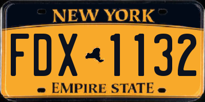 NY license plate FDX1132
