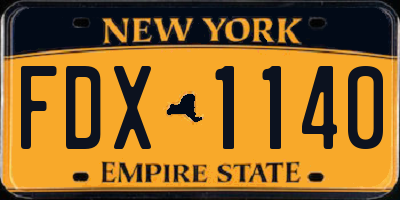 NY license plate FDX1140