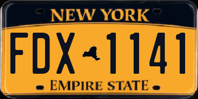 NY license plate FDX1141