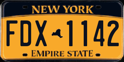 NY license plate FDX1142