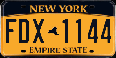 NY license plate FDX1144