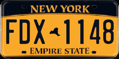 NY license plate FDX1148