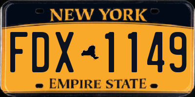 NY license plate FDX1149