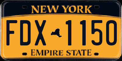 NY license plate FDX1150