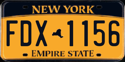NY license plate FDX1156