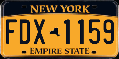 NY license plate FDX1159
