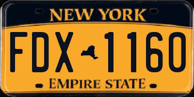 NY license plate FDX1160