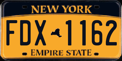 NY license plate FDX1162