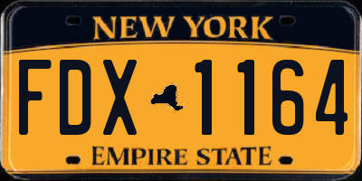 NY license plate FDX1164