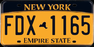 NY license plate FDX1165