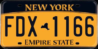 NY license plate FDX1166