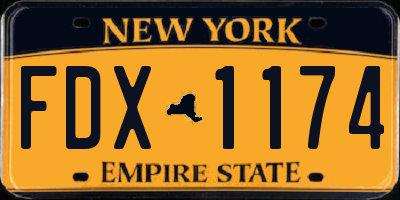 NY license plate FDX1174