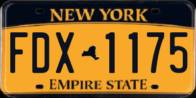 NY license plate FDX1175