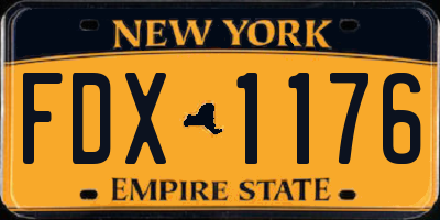 NY license plate FDX1176