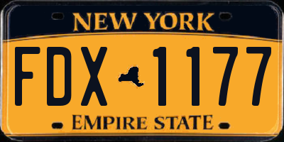NY license plate FDX1177