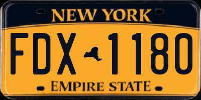 NY license plate FDX1180