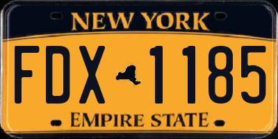 NY license plate FDX1185