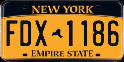 NY license plate FDX1186