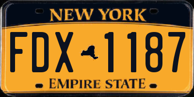 NY license plate FDX1187