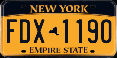 NY license plate FDX1190